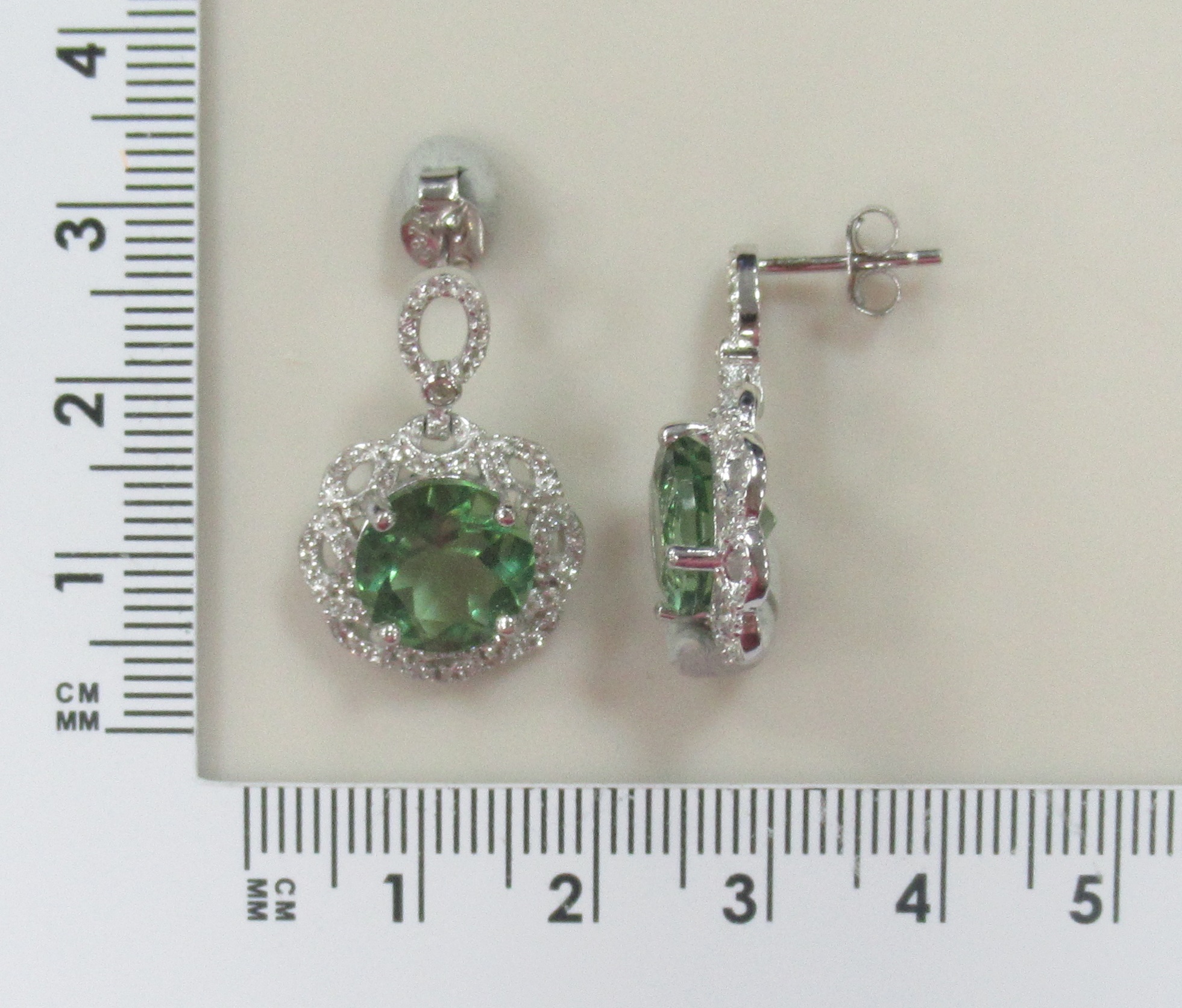 Серебряные серьги с флюоритами